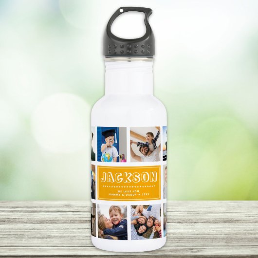 Personaliseer Kind Kindernaam Instagram Fotocollag Waterfles