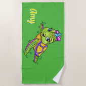 Personaliseer Kinder eenhoorn schildpad Strandlaken (Voorkant)