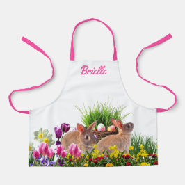 Personaliseer Kinderen Paashaas in de tuin Schort