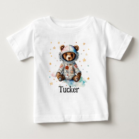 Personaliseer kinderkleding astronaut beer (Voorkant)