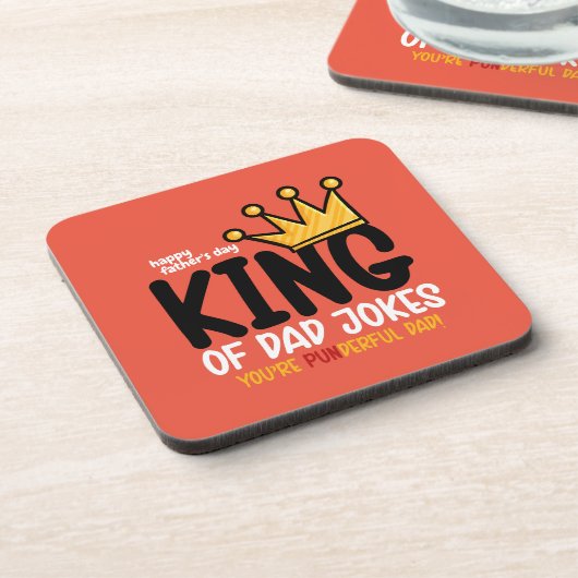 Personaliseer King of Dad grappen Bier Onderzetter (Linkerzijde)