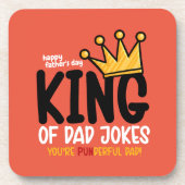 Personaliseer King of Dad grappen Bier Onderzetter (Voorkant)