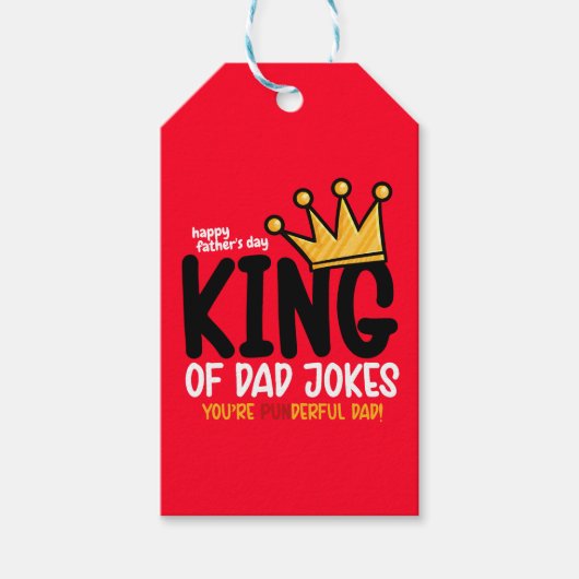 Personaliseer King of Dad grappen Cadeaulabel (Voorkant)