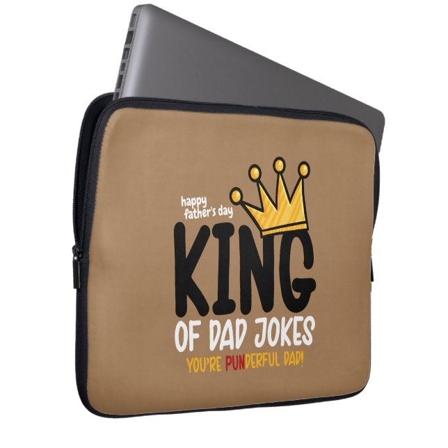 Personaliseer King of Dad grappen Laptop Sleeve (Voorkant Rechts)