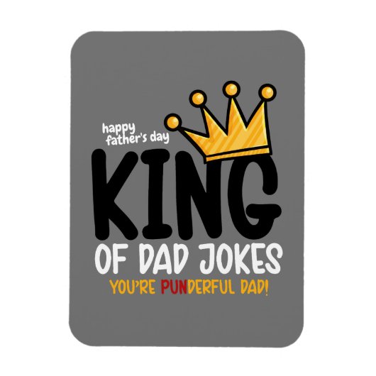 Personaliseer King of Dad grappen Magneet (Verticaal)