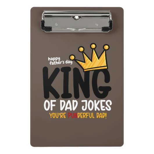 Personaliseer King of Dad grappen Mini Klembord (Voorkant)