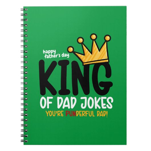 Personaliseer King of Dad grappen Notitieboek (Voorkant)