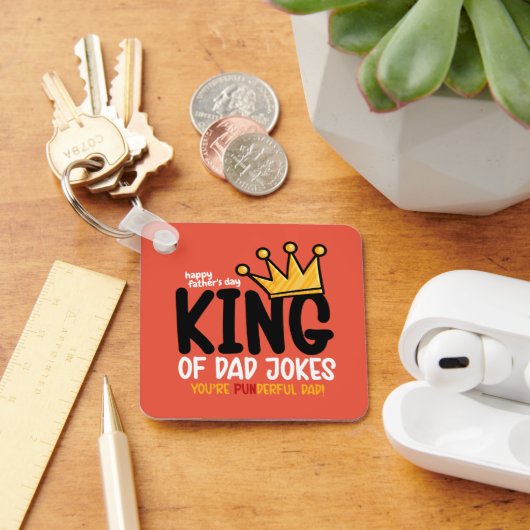 Personaliseer King of Dad grappen Sleutelhanger (Bureau)
