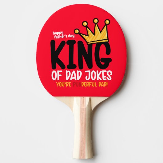 Personaliseer King of Dad grappen Tafeltennisbatje (Voorkant)