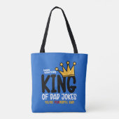 Personaliseer King of Dad grappen Tote Bag (Achterkant)