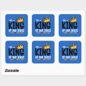 Personaliseer King of Dad grappen Vierkante Sticker (Vel)