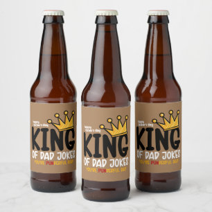 Personaliseer King of Dad Jokes Label Set Bier Etiket