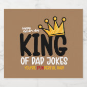 Personaliseer King of Dad Jokes Label Set Bier Etiket (Enkel label)
