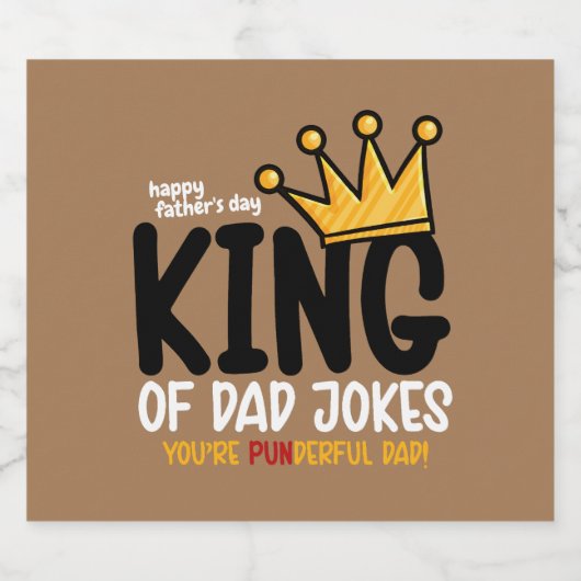 Personaliseer King of Dad Jokes Label Set Bier Etiket (Enkel label)