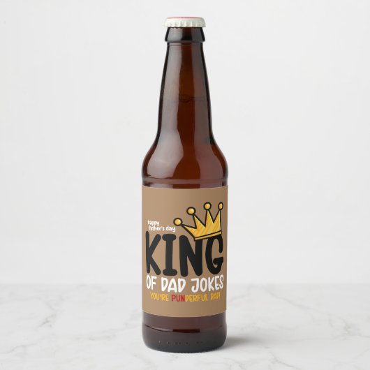 Personaliseer King of Dad Jokes Label Set Bier Etiket (Voorkant)