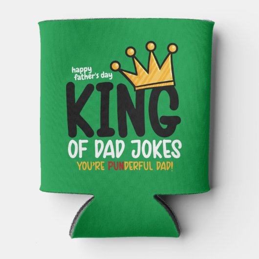 Personaliseer King of Dad Jokes Waterfles Blikjeskoeler (Voorkant)