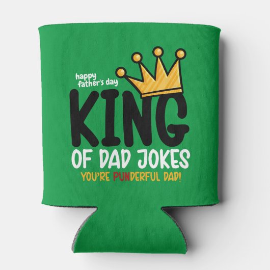Personaliseer King of Dad Jokes Waterfles Blikjeskoeler (Achterkant)