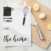 Personaliseer Kitchen Heart Home White Theedoek (Quarter Fold)