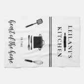 Personaliseer Kitchen Heart Home White Theedoek (Horizontaal)