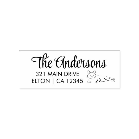 Personaliseer Kitten retouradres Rubberstempel (Afrduk)