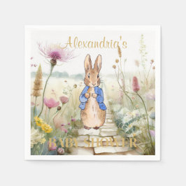 Personaliseer Klassieke Konijn Baby Shower Servet