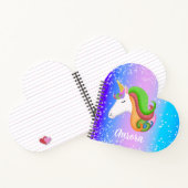 Personaliseer Kleurrijke Eenhoorn Glitter Notitieboek (Binnen)