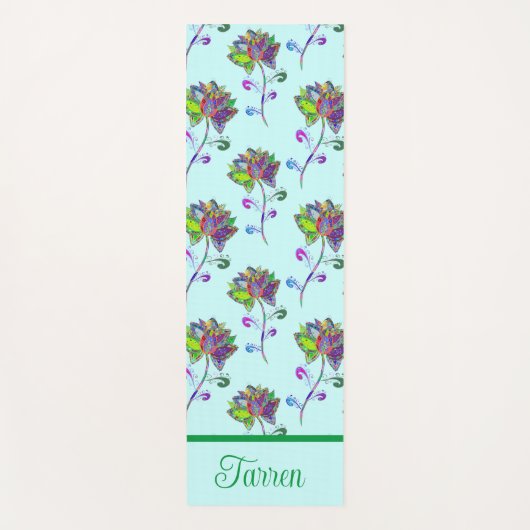 Personaliseer kleurrijke lotusbloemen yogamat (Voorkant)