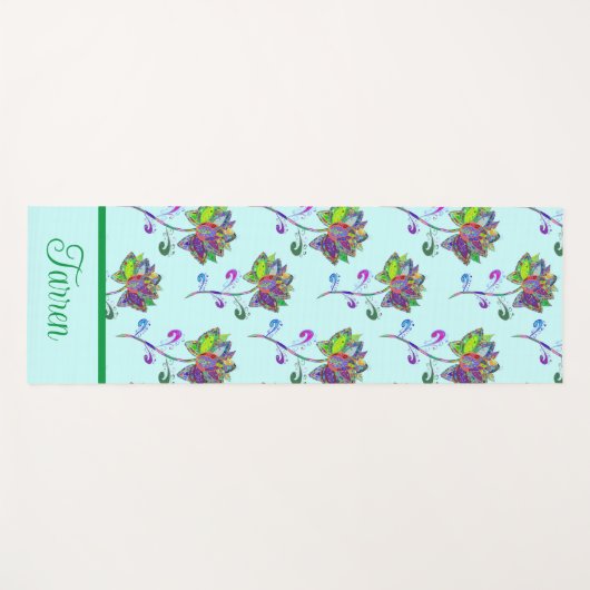 Personaliseer kleurrijke lotusbloemen yogamat (Voorkant (horizontaal))