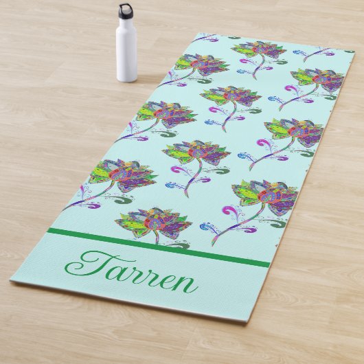 Personaliseer kleurrijke lotusbloemen yogamat (In situ)