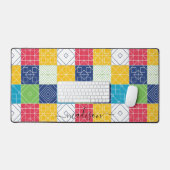Personaliseer Kleurrijke Patchwork Bureaumat (Keyboard & Muis)