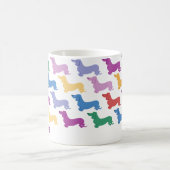 Personaliseer kleurrijke teckel liefhebber grillig koffiemok (Center)