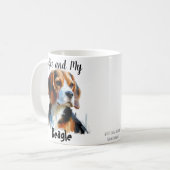 Personaliseer Koffie en Mijn Beagle Schattige Koffiemok (Voorkant links)