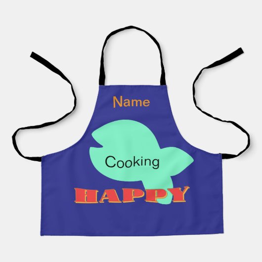 Personaliseer koken Happy Kinder Blue Schort (Voorkant)