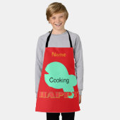 Personaliseer koken Happy Kinder Rood Schort (Gedragen)