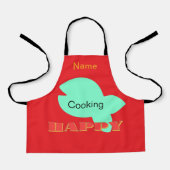 Personaliseer koken Happy Kinder Rood Schort (Voorkant)