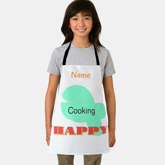 Personaliseer koken Happy Kinder White Schort (Insitu)