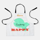 Personaliseer koken Happy Kinder White Schort (Voorkant)