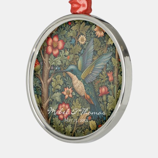 Personaliseer  kolibrie bohemian kunst metalen ornament (Links)