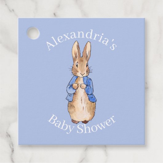 Personaliseer konijn Baby Shower Bedankjes Labels (Voorkant)