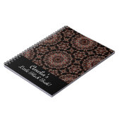 Personaliseer koperen en Rozen gouden Mandala Dot Notitieboek (Linkerzijde)