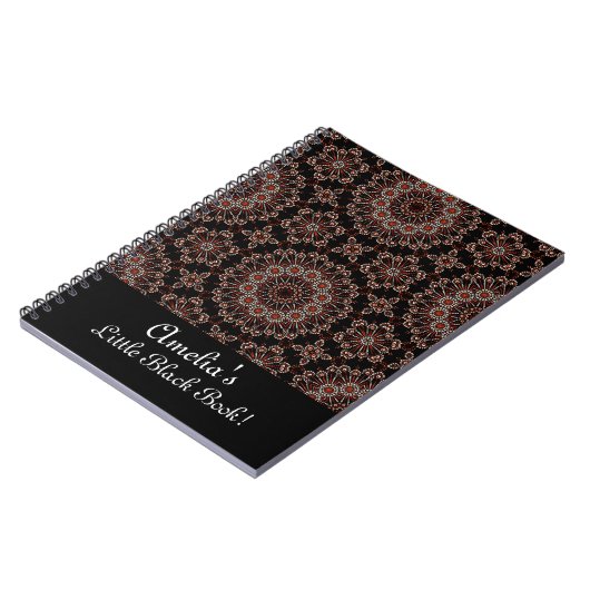 Personaliseer koperen en Rozen gouden Mandala Dot  Notitieboek (Linkerzijde)