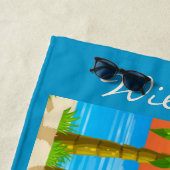 Personaliseer kustlandschap vogels palmbomen zon strandlaken (In situ)