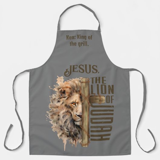 Personaliseer l Schrift l Jesus l Lion, man Schort (Voorkant)