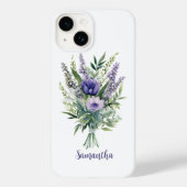 Personaliseer Lavendel Paarse Bloemen Eucalyptus Case-Mate iPhone Case (Achterkant)