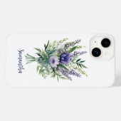 Personaliseer Lavendel Paarse Bloemen Eucalyptus Case-Mate iPhone Case (Achterkant (horizontaal))