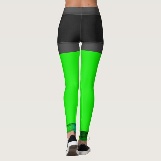 Personaliseer Leggings Neon Green Running Pants (Achterkant)