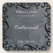 Personaliseer Leisteen en Zwarte Rol Wijn Bier Onderzetter (Voorkant)