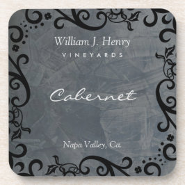 Personaliseer Leisteen en Zwarte Rol Wijn Bier Onderzetter