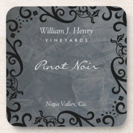 Personaliseer Leisteen en Zwarte Rol Wijn Bier Onderzetter