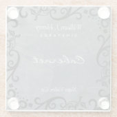 Personaliseer Leisteen en Zwarte Rol Wijn Glazen Onderzetter (Achterkant)